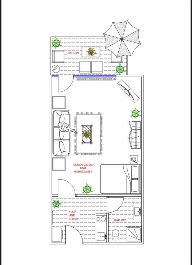 Deluxe Apartment 2 - Ruhe Oase - 1Zkb Balkon - Parkplatz Bad Nauheim Buitenkant foto